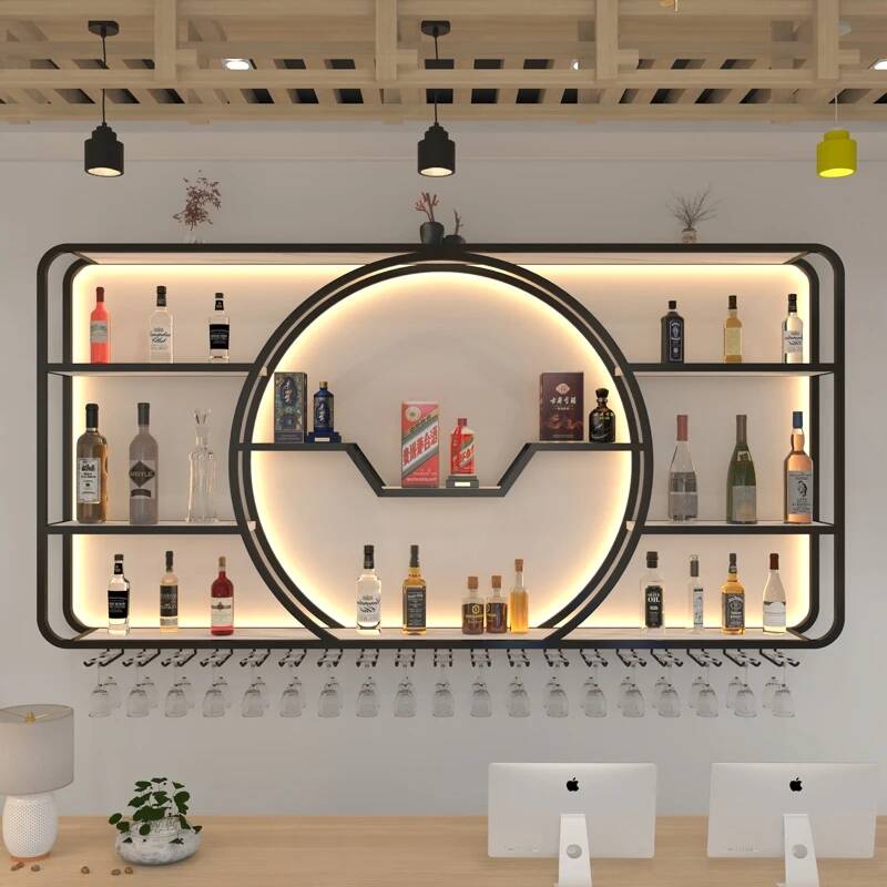 Home Bar Shelf - 와인 나이트클럽 진열장 선반 공간 절약형