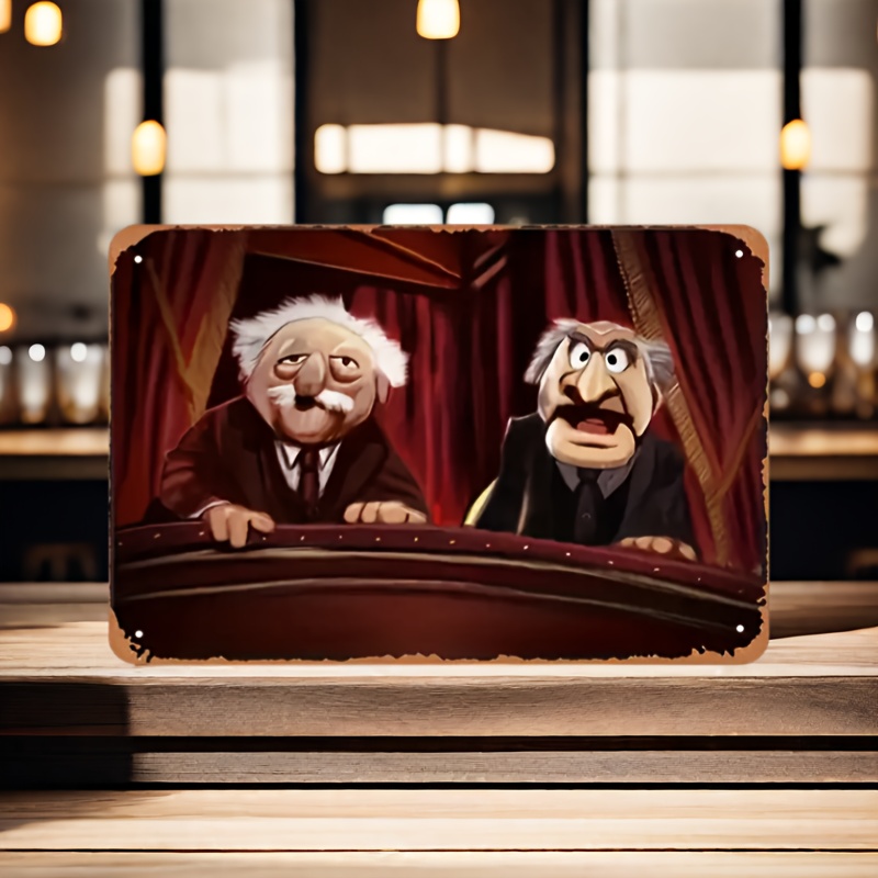 Home Bar Cafe - Statler & Waldorf 빈티지 금속 벽