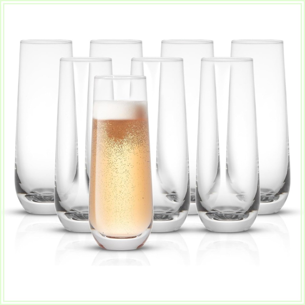 Highball Glass Set - 스템리스 샴페인 플루트 8개 세트, 9.5oz