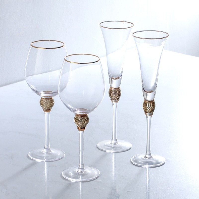Highball Glass Set - 럭셔리 다이아몬드 골드림 하이볼 글라스 세트