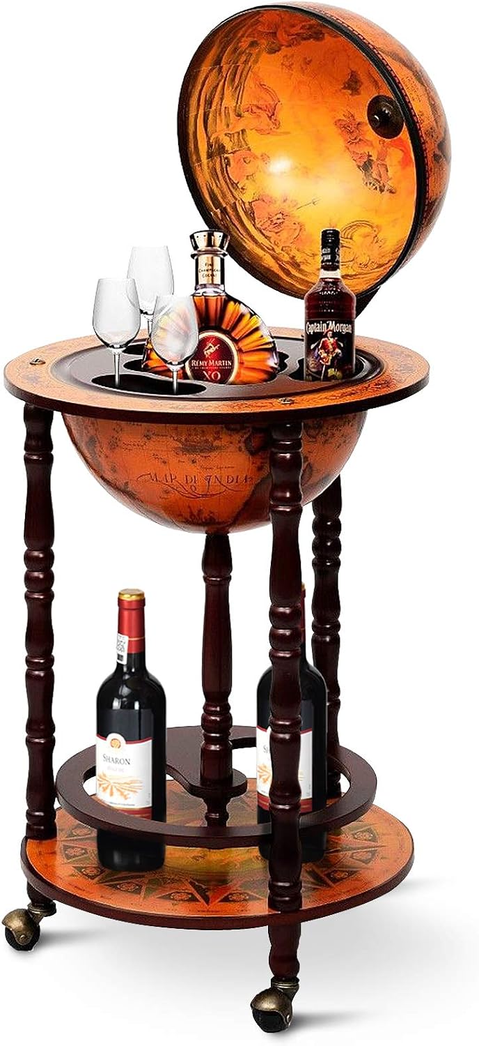 Home Bar Shelf - 글로브 바 카트 주류 바 캐비닛,