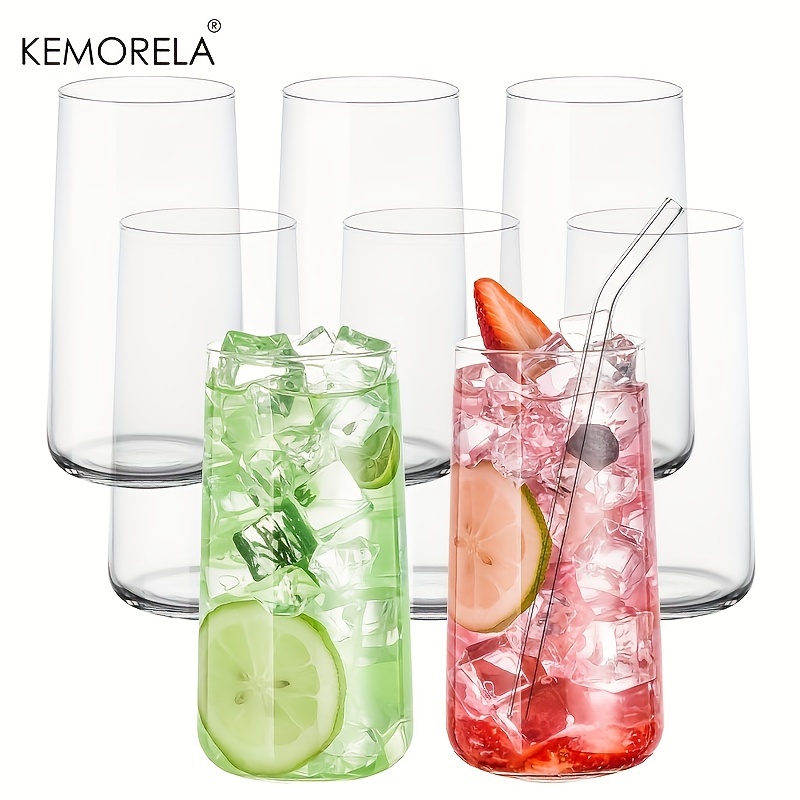 Highball Glass Set - 하이볼 유리 위스키 커피 컵, 빨대