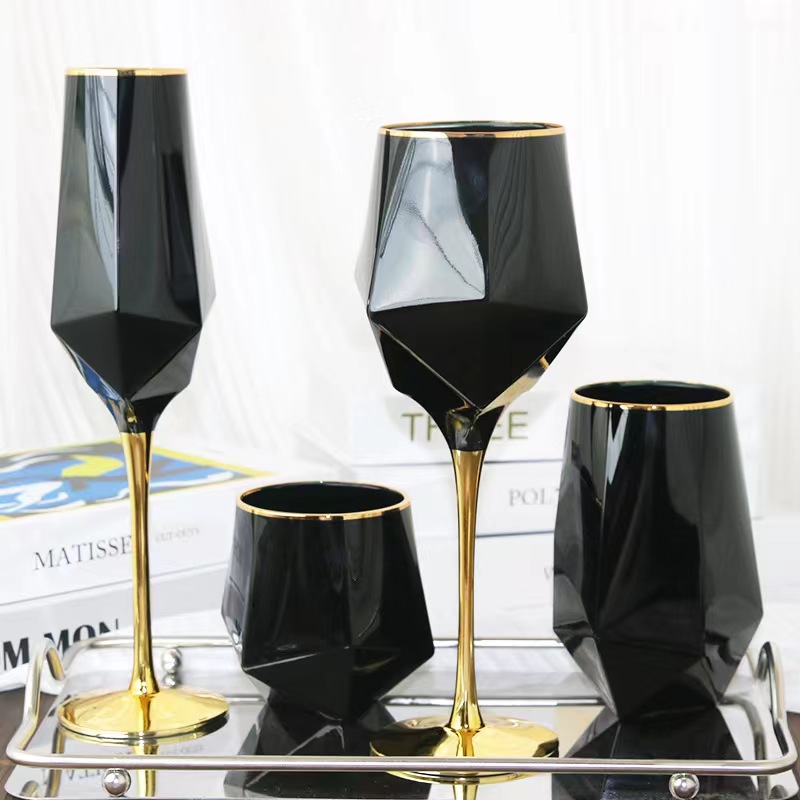 Highball Glass Set - 23온스 블랙 블라인드 테이스팅 프놈펜 폴리곤