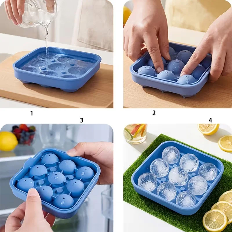9홀 실리콘 축구공/아이스하키 몰드, 쉽게 탈형 가능, - Ice Mold Sphere 리뷰 및 가격