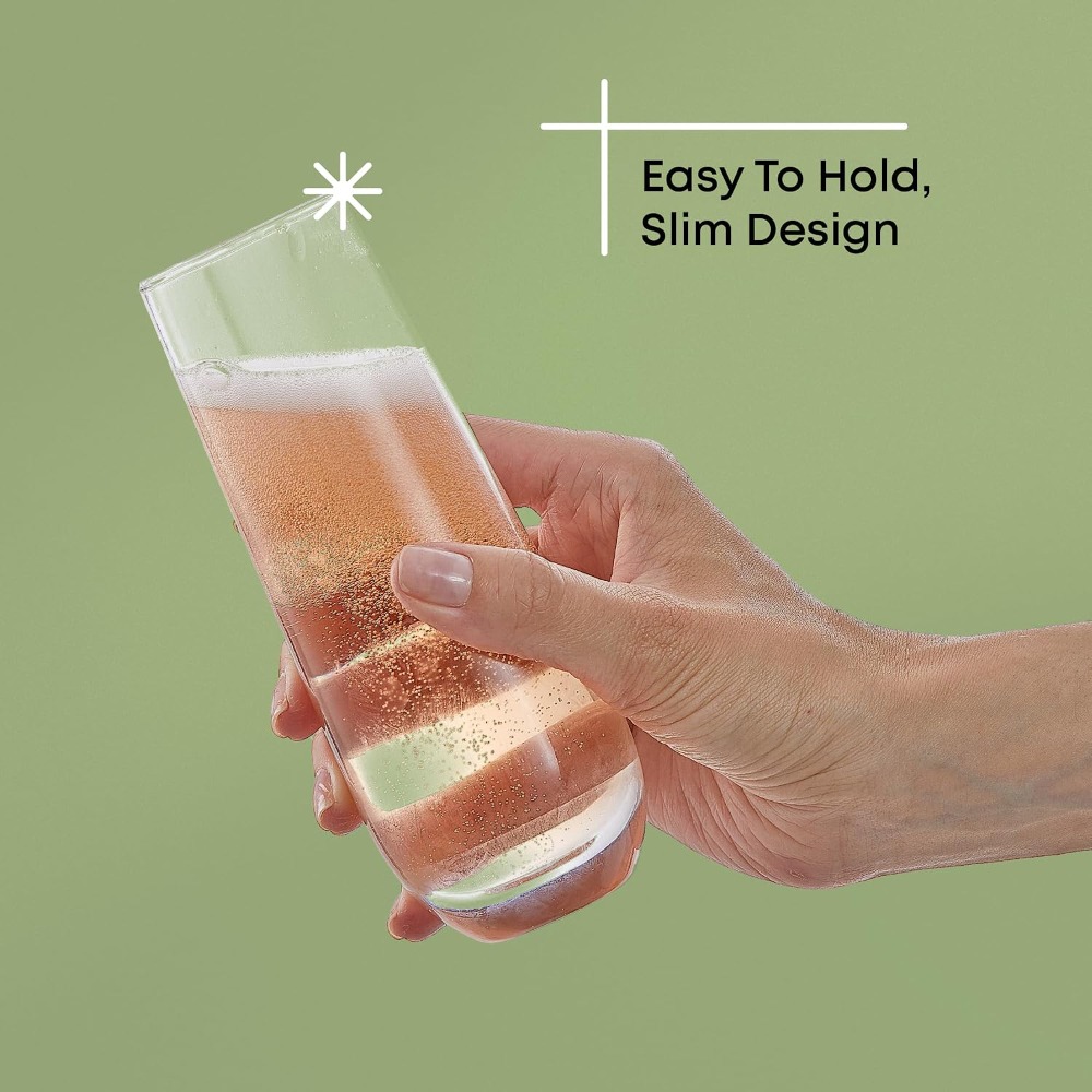 스템리스 샴페인 플루트 8개 세트, 9.5oz 크리스탈 - Highball Glass Set 리뷰 및 가격