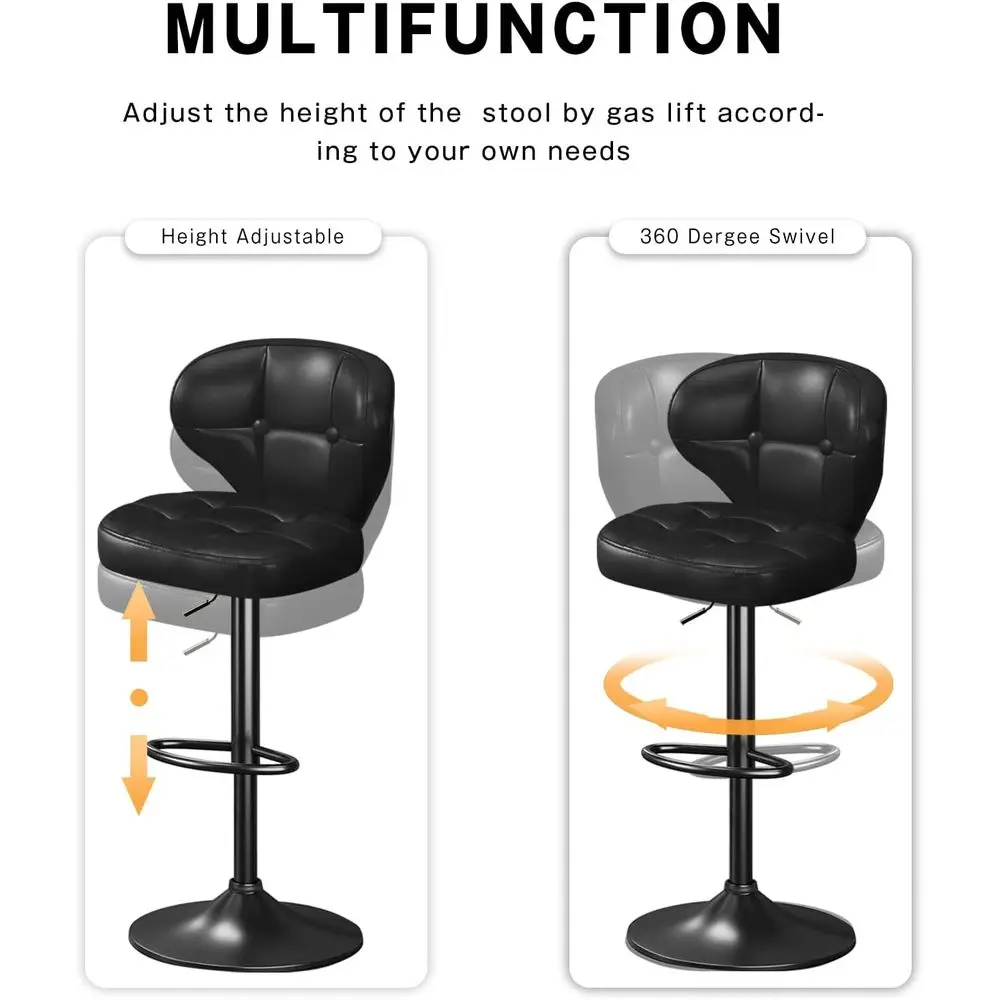 조절 가능한 회전 바 스툴 2개 세트, 등받이와 발판이 - Home Bar Stools 리뷰 및 가격