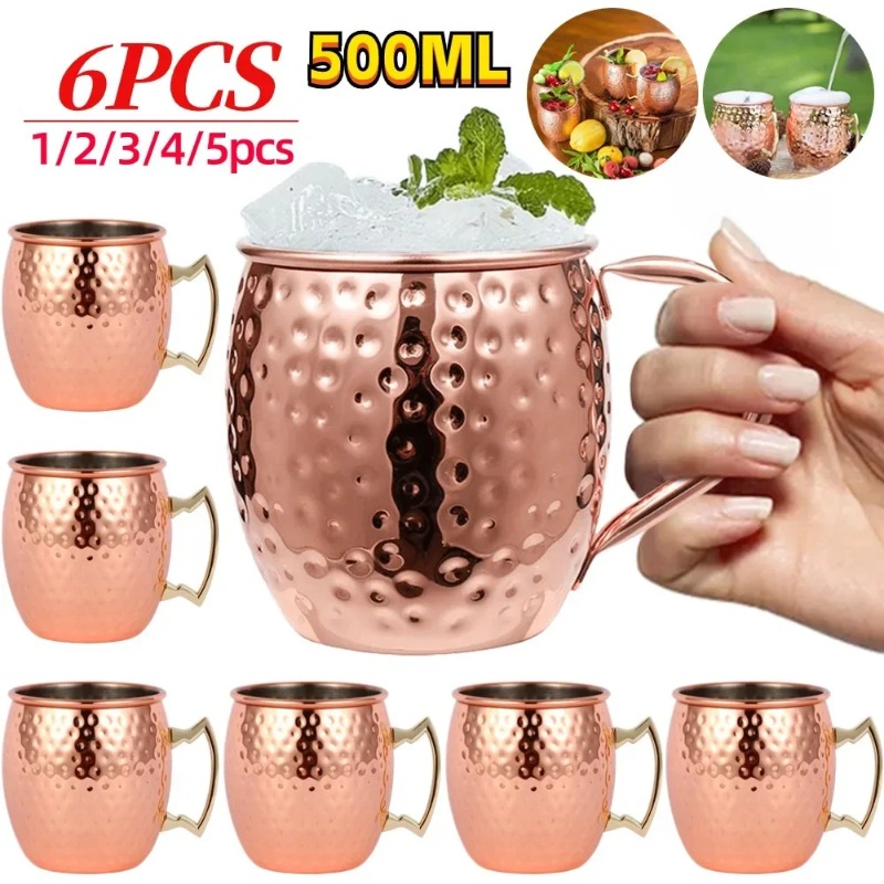 1-6PCS 칵테일 와인 컵 모스크바 뮬 머그 스테인레 - Mule Copper Mug 리뷰 및 가격