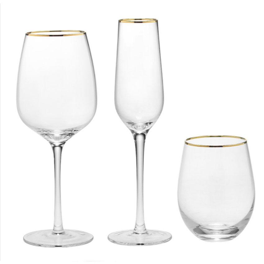 골드 림 하이볼 글라스 레드 와인 컵 샴페인 컵 세트  - Highball Glass Set 리뷰 및 가격