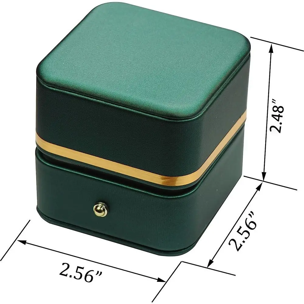 패션 PU 가죽 사각 반지 상자 금장 트림 우아한 반지 - Bar Cart Gold 리뷰 및 가격