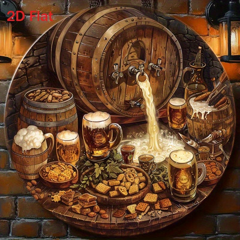 1Pc 라운드 2D 플랫 알루미늄 사인 실내외 벽 장식 - Home Bar Cafe 리뷰 및 가격