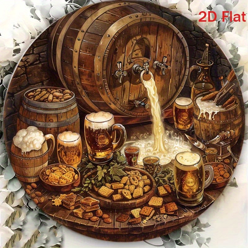 1Pc 라운드 2D 플랫 알루미늄 사인 실내외 벽 장식 - Home Bar Cafe 리뷰 및 가격