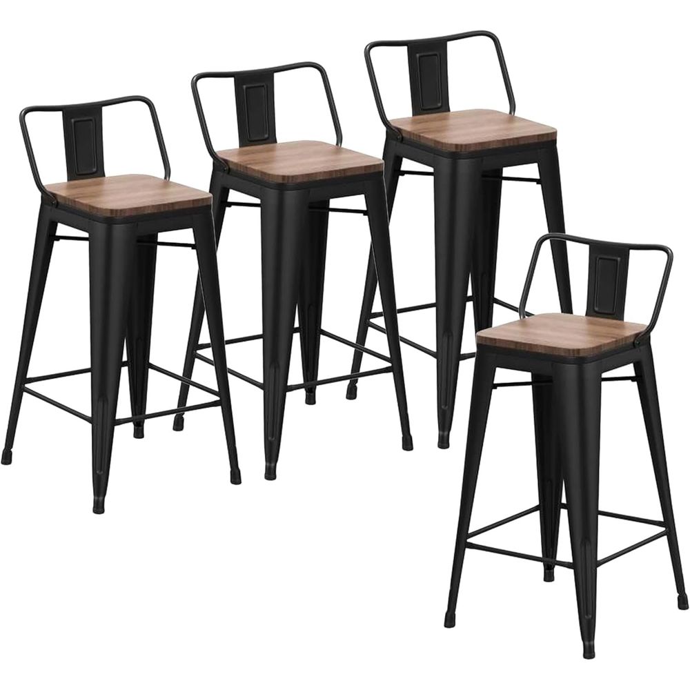 24인치 바 스툴 세트 4개, 산업용 금속 바 스툴,  - Home Bar And Counter 리뷰 및 가격