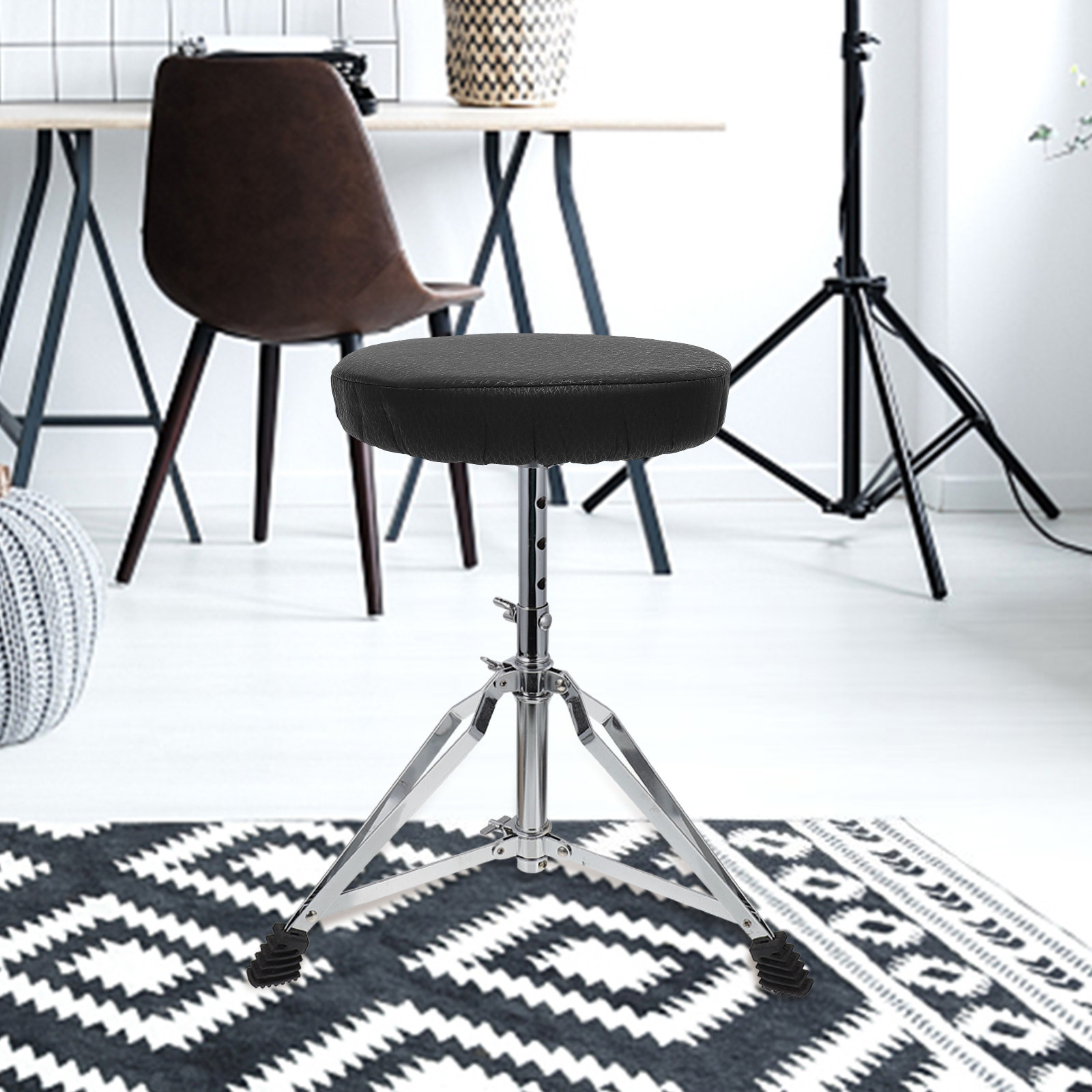 슈퍼 라운드 스툴 커버 블랙 코튼 폴리에스테르 탄성 스 - Home Bar Stools 리뷰 및 가격